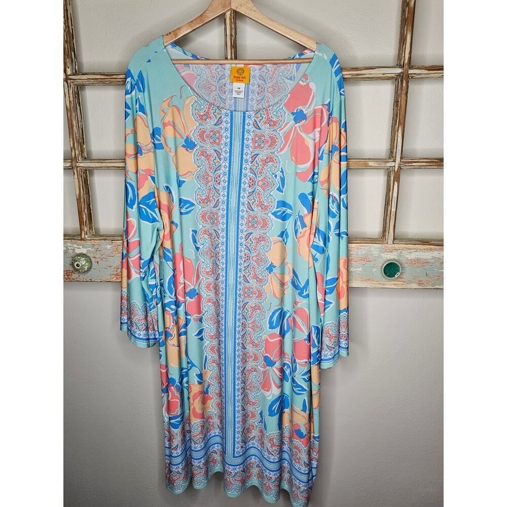 Ruby Rd. 3/4 Wide Sleeve Colorful Shift Dress In … - image 4